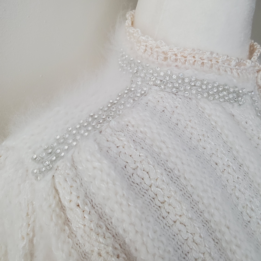 Antonella Preve Angora Silk Embellished Cardigan - Picture 6 of 14